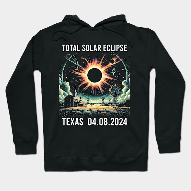 total solar eclipse on April 8th 2024 Hoodie by click2print